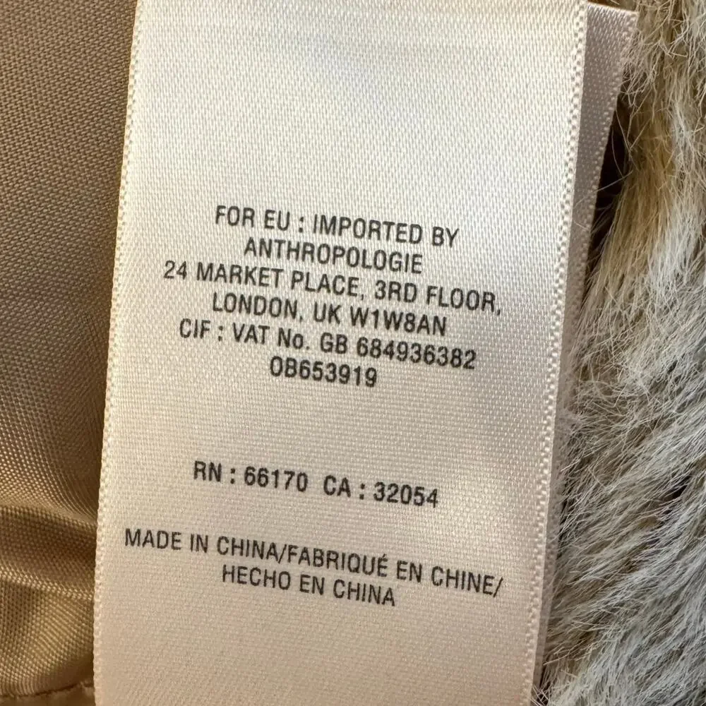 Anthropologie Marlena Faux Fur Boho Patchwork Vest XXS